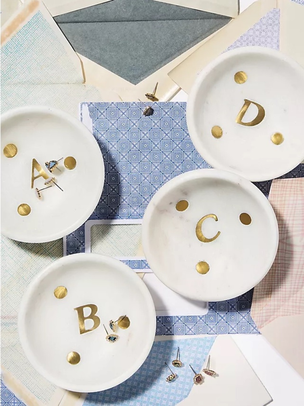 Anthropologie ‘C’ Marble Monogram Trinket Dish